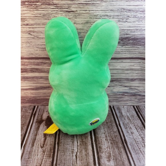 Peeps Plush 6” Bunny Just Born Stuffed Animal Green Beanie Easter Plush, Dog Toy - Picture 3 of 6